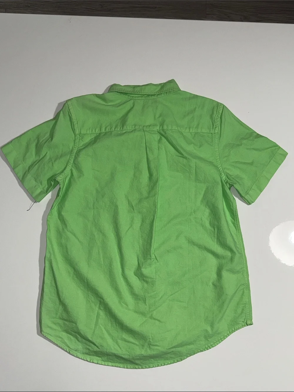 VINTAGE | Ralph Lauren Lime Short Sleeve Button Down Shirt Sz L (14-16)
